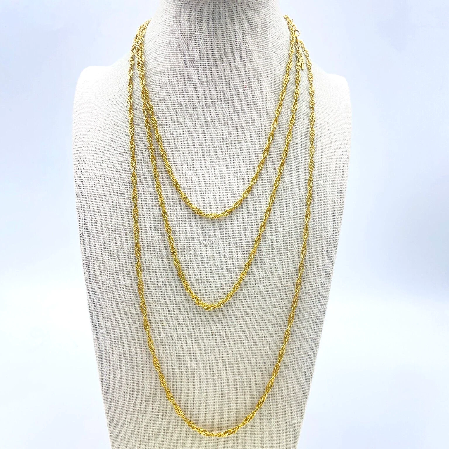 VETEMENTS Collana catena corda CORONA TRIFARI tono oro lunga classica carriera lavoro quotidiano