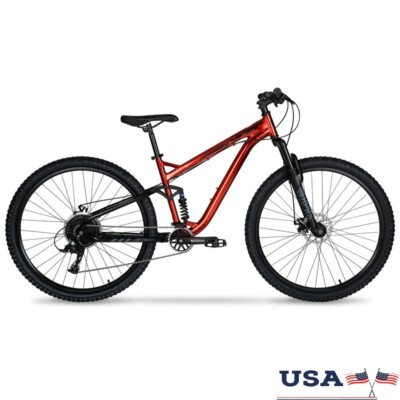 29'' Dual Suspension Mountain Bike 9 Speed Aluminum Frame Disc Brakes Adult Bike