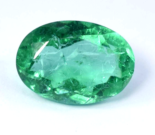Piedra preciosa suelta esmeralda verde zambiana natural de 4,85 quilates en forma ovalada - Imagen 1 de 8