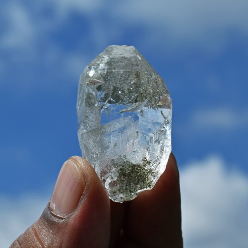 CLEAR RAINBOW CHLORITE QUARTZ CRYSTAL HIMALAYAN LEMURIAN SEED NIRVANA ICE ETCHED - Picture 2 of 10