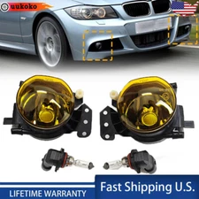 Yellow Front Bumper Fog Light For BMW 3-Series E90 E91 E92 E93 2006-11 M3+Bulbs