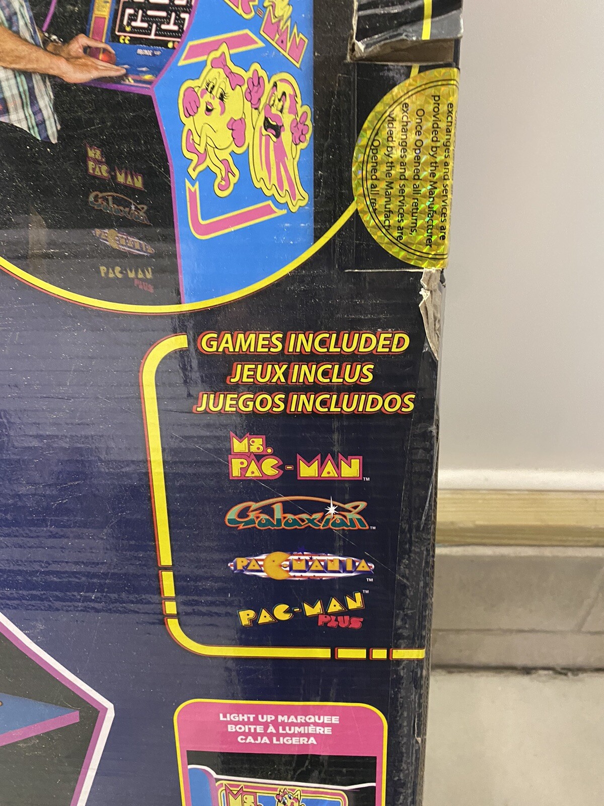 Pacman Riser Box 🕹️Arcade1up Ms. Pac-Man Arcade Machine With (4) Video Games + Riser🕹️ ...