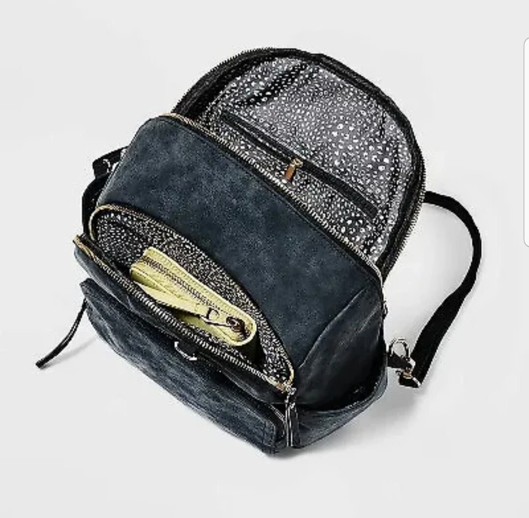 VR NYC Zip Closure Convertible Crossbody Bag - Gray