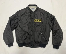 Vintage Swingster National Tire Wholesale Black Nylon Insulated Jacket Mens XL