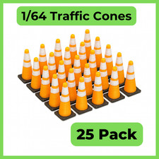 1/64 Traffic Cones 25 Pack   Diorama Construction Props for Diecast Trucks