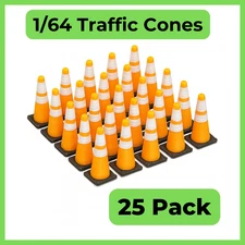 1/64 Traffic Cones 25 Pack – Diorama Construction Props for Diecast Trucks