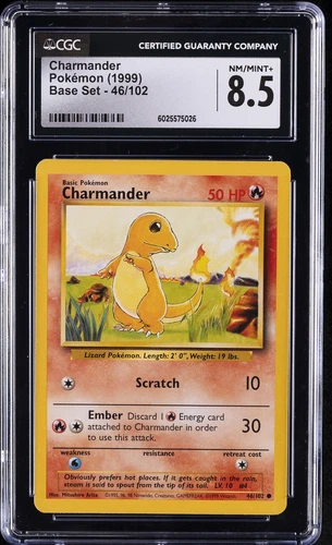 1999 POKEMON BASE SET #46/102 CHARMANDER CGC 8.5