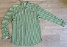 Lacoste Men's Striped Button Down Shirt Green White Premium Quality