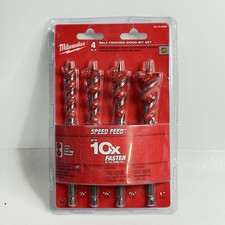 Milwaukee 48-13-0400 4-pc Self Feeding Wood Bit Set, Speed Feed