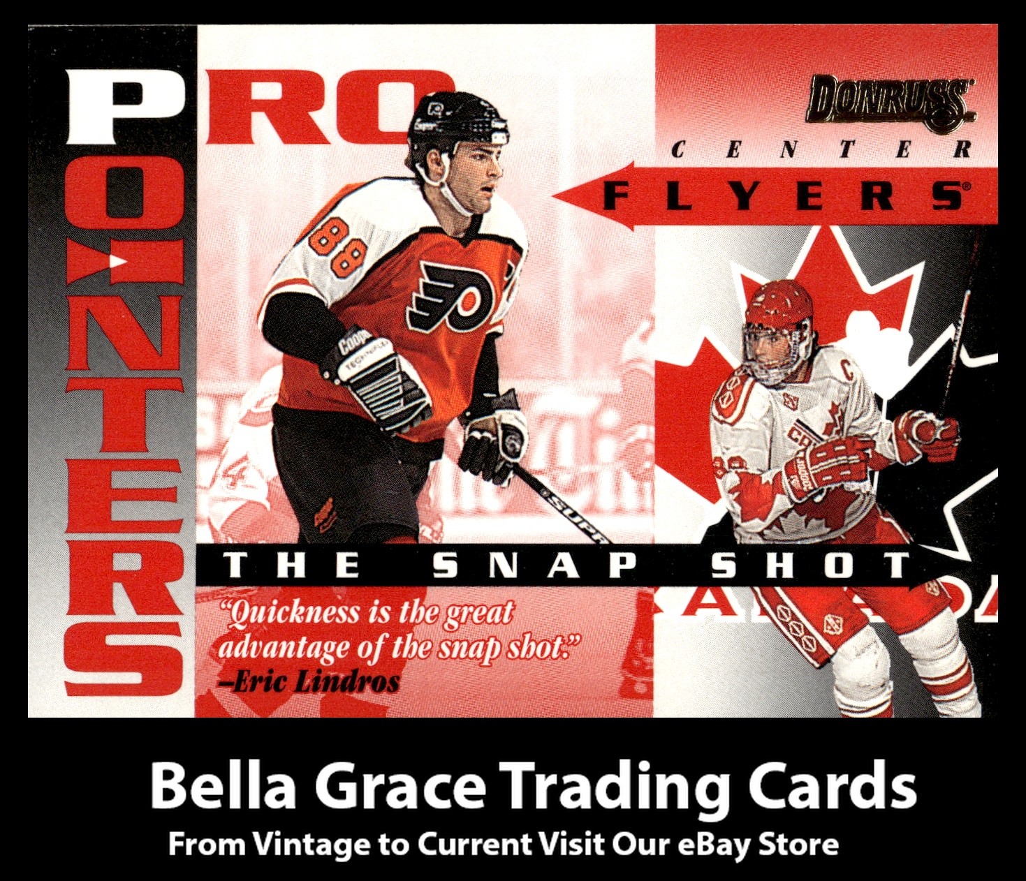 1995-96 Donruss Eric Lindros #13 Philadelphia Flyers Pro Pointers NHL Hockey 