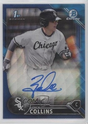 2016 Bowman Draft Chrome Pick Blue Wave Refractor /150 Zack Collins Auto 2a9