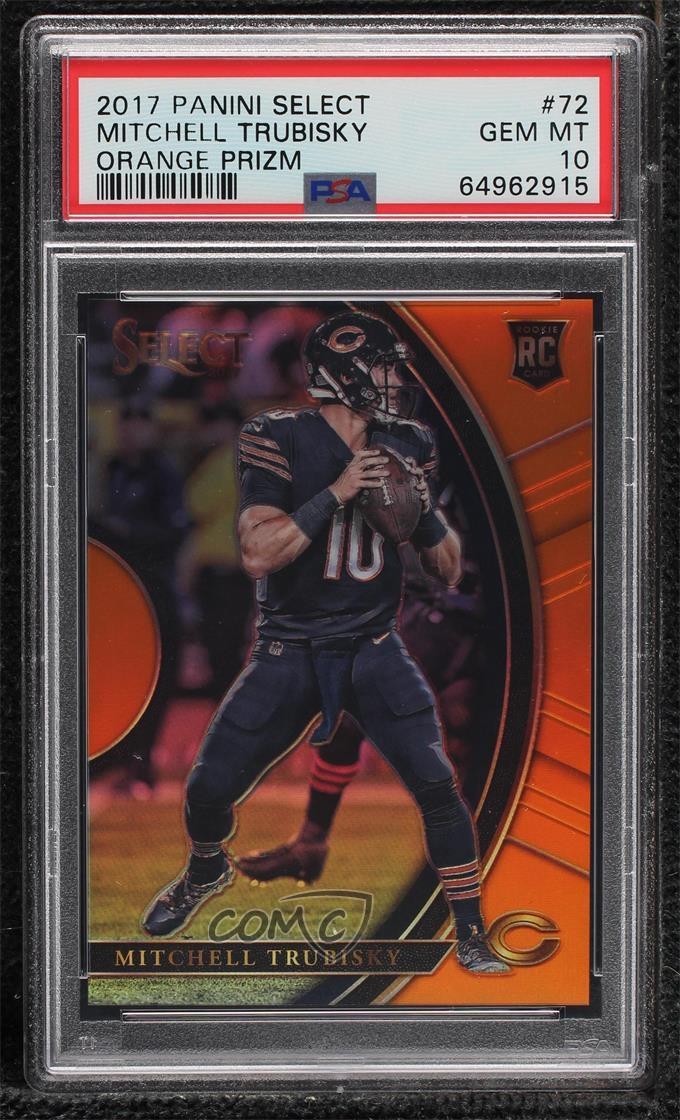 2017 Select Concourse Orange Prizm /49 Mitchell Trubisky PSA 10 GEM MT Rookie RC