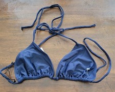 NWPT Rachel Pally Palau Prism Blue Triangle Tie Halter Bikini Swim Top 123614