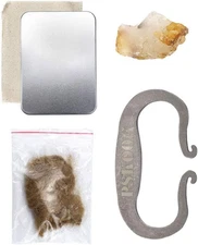 Flint and Steel Fire Starter High Carbon Striker with Flint Stone & Jute Tinder