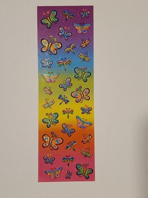 Lisa Frank Sticker Strip Butterfy Dragon Fly Glitter Sparkles New