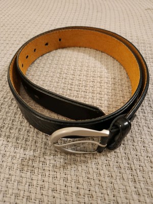 Western Belt Mens 42-44 Black Leather Embossed Bold Eagle USA Vintage