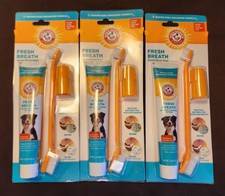 Oral Dental Care Dog Dental Kit Toothbrush Toothpaste Finger Brush Lot Of 3
