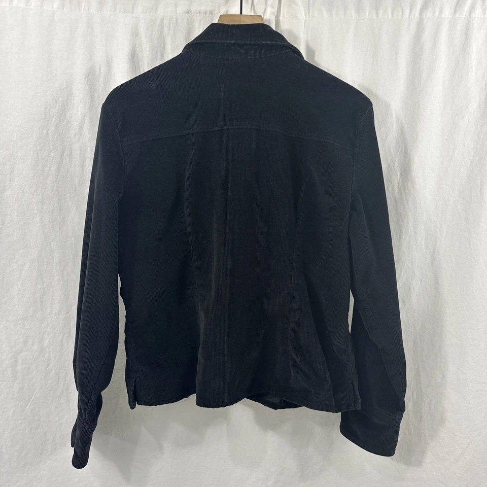 Chaqueta Steampunk Live A Little Vintage Negra Pana Botón a Presión Mujer L Oscura Foto 2 de 4