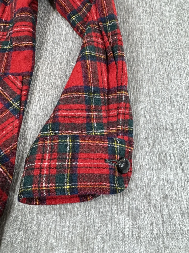 VINTAGE Pendleton Jacket Adult Medium Red Tartan Plaid Wool Flannel Hunting 60s - Image 4 of 4