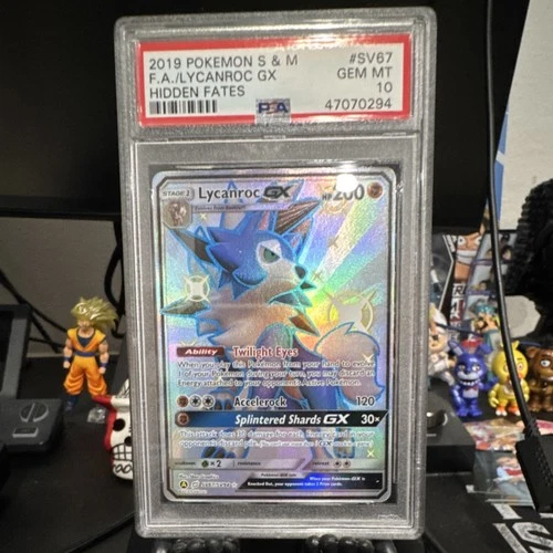 Pokémon Lycanroc GX Shiny Holo Rare Hidden Fates SV67/SV94 PSA 10 Full Art