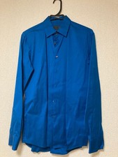 USED [EXCELLENT CONDITION] PRADA BLUE LONG-SLEEVE DRESS SHIRT, SIZE 43 (15¾) [