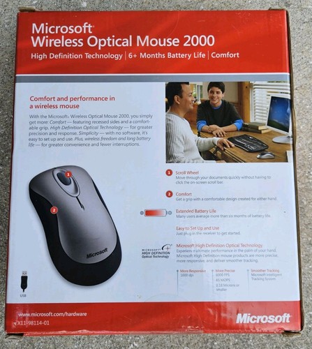 Microsoft Wireless Optical Mouse 2000 Model 1067 With Receiver - Picture 8 of 8