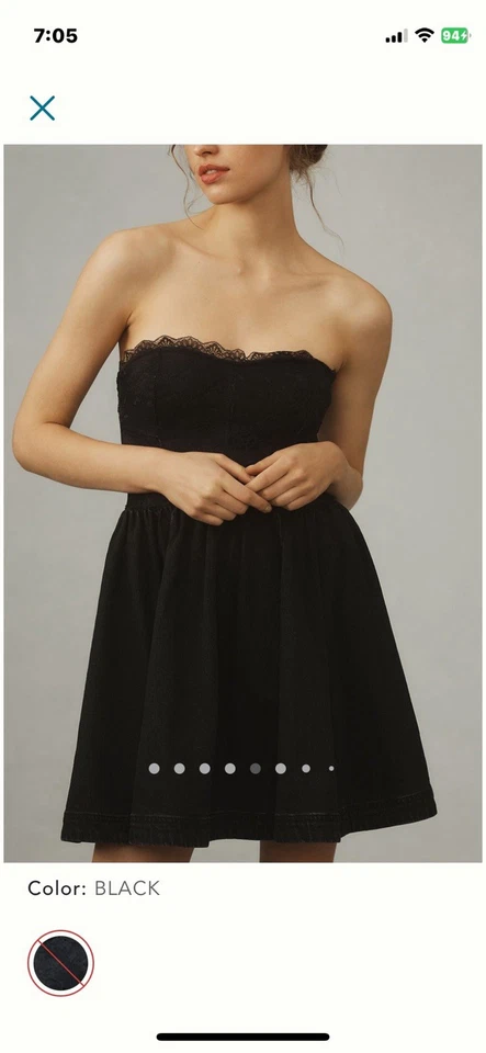 Vestido Anthropology Pilcro Negro 2 piezas 2X $595 Foto 3 de 3