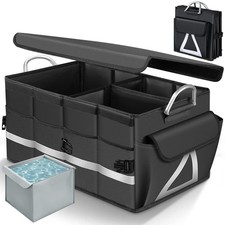 Trunk Organizer With Waterproof Bag, Collapsible Multi Compartment Storage fo...