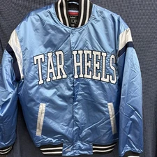 North Carolina Tar Heels Franchise Club Power Satin Jacket  Small - Blue