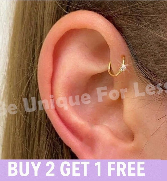 Aro de cartílago tragus pendiente nariz 8 mm anillo hélice delantero único plata oro