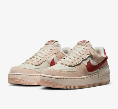 Nike Air Force 1 Low Shadow Shimmer Suede Womens Sneakers Sanddrift 9.5