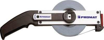 PROMAT Rahmenbandmaß L.30m Band-B.13mm Acm EG II Alu. weiß Stahlmaßband 73,64  