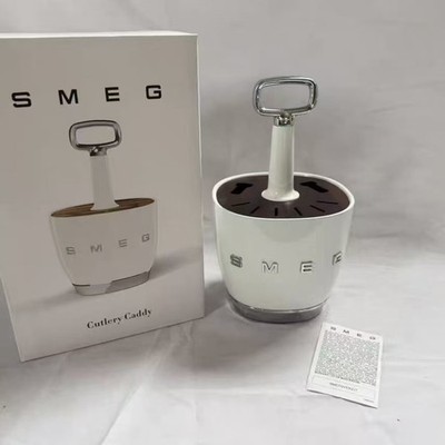 Retro Edelstahl Besteckhalter für Küche von SMEG - Messer, Gabel, Löffelablage