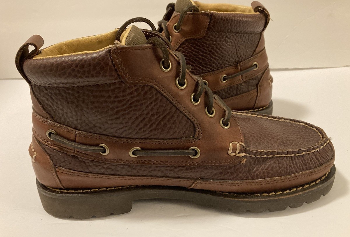 Vintage LL Bean Allagash Chukka Boots Mens Sz 10.5 EE Brown Bison Leather 244479 LLBean Allagash Bison Leather Chukka Boots 244479 Men Sz 7  main image 4