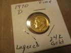 Roosevelt Dime Layered in 24k Gold..1970-D, #34