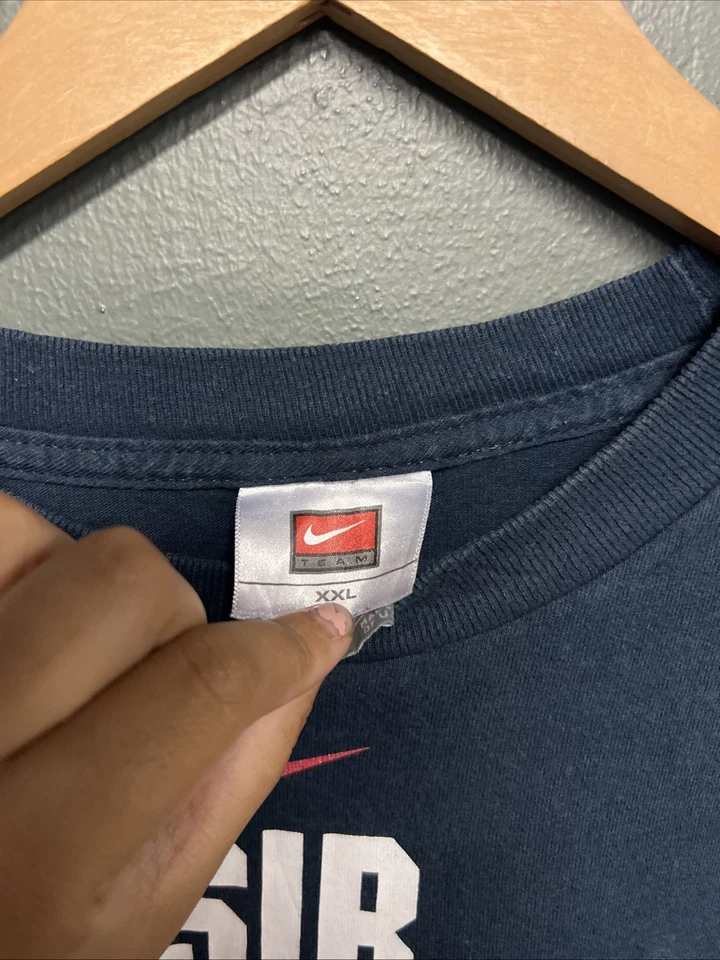 Vintage Y2K Nike Jason Kidd Sir Dish A lot Shirt 2XL Blue Mens Nets - Image 2 of 3