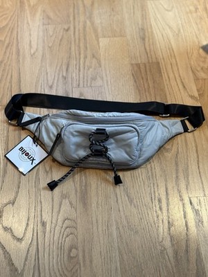 Bijoux Lightweight Sporty Puffy Belt Bag, Gray/Black, Waist Up To 60 ,W Tag 12x6