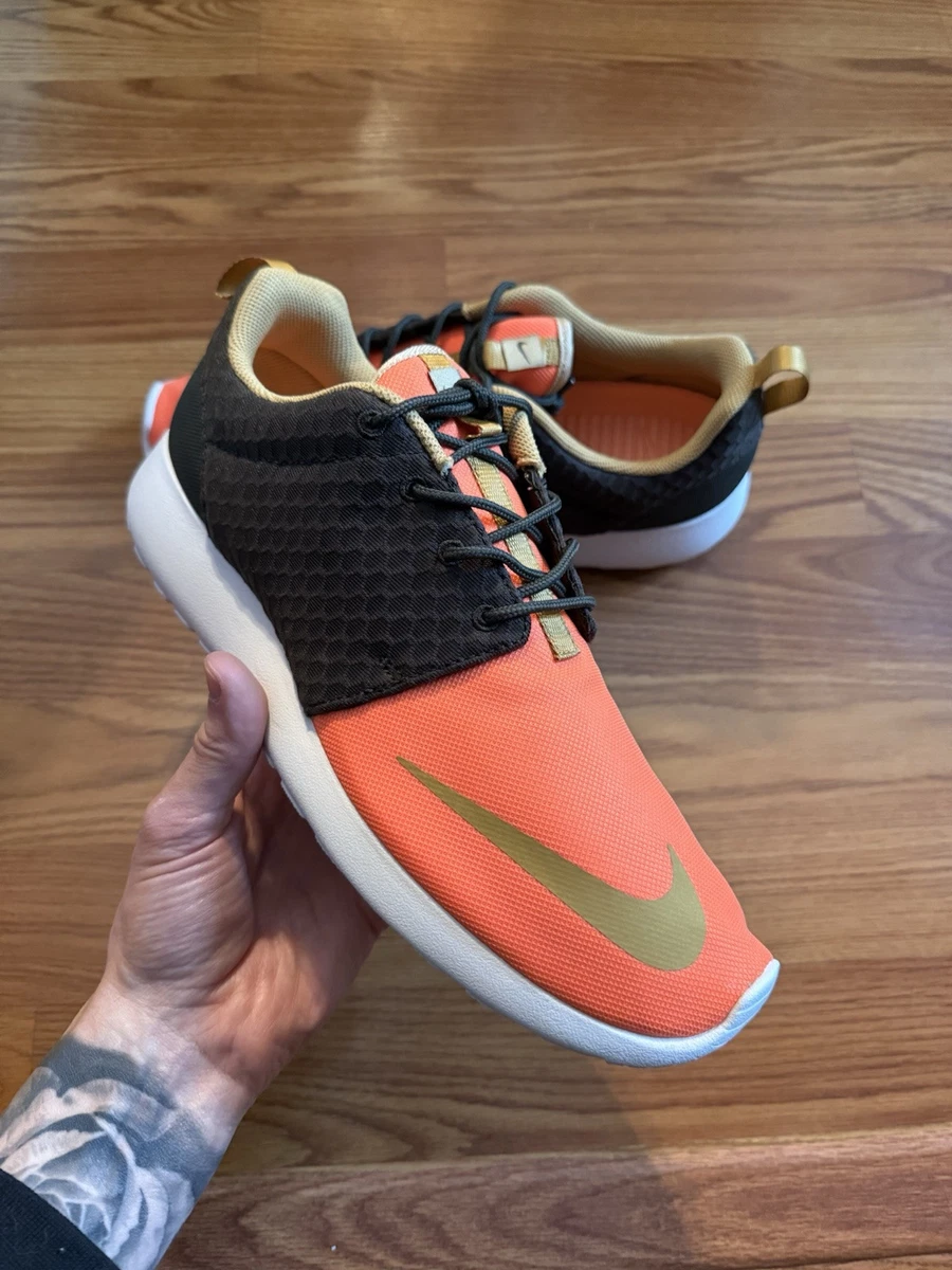 Nike Rosherun FB Sequoia Men\'s Running shoes Sneakers Color Gold Orange Size 8.5 Nike Roshe One FB Brown for Sale | Authenticity Guaranteed  main image 4