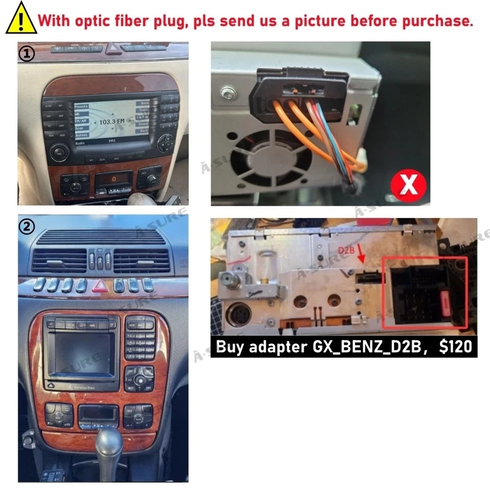 4+64GB For Mercedes Benz S500 W220 1998-2005 Android 15 Car Stereo Radio CarPlay - Image 4 of 4