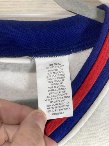 Vtg Mickey & Company Jersey Mens XL Red White & Blue Hockey Shirt Disney 90s - Picture 3 of 13