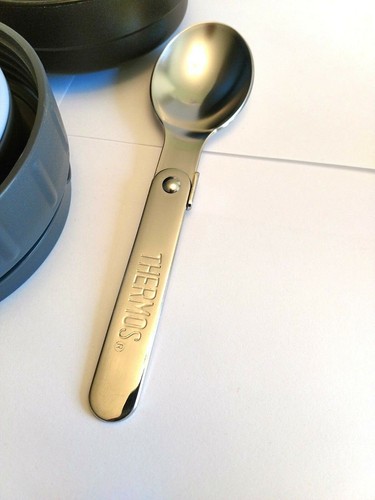2 barattoli e cucchiaio per alimenti Thermax Thermos in acciaio inox vintage - Foto 4 di 9