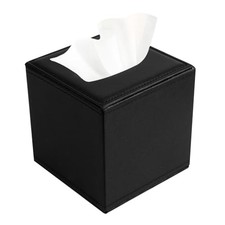 PU Leather Tissue Box Cover with Magnetic Closure,Square 5.3 5.3 5.9 Inch 1