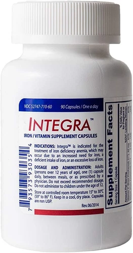 Integra (90)- Iron Supplement-Vitamin C- Ferrous Fumarate & Polysaccharide... 
