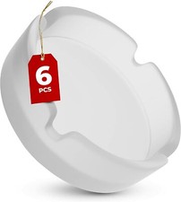 6 Aschenbecher Matt Glas Rund Groß Ascher Stapelbar Außen Draußen Schwer Set