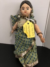 Vintage Indian Hindu Woman Traditional Dress Sari Handmade Cloth Doll 7  