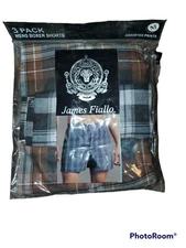 3 Pack Men Plaid Boxer Shorts Underwear Trunk Plaid Checker boxer briefs .Medium