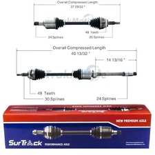 For Toyota Sienna FWD 2004-2009 Pair of Front CV Axle Shaft Assies SurTrack Set