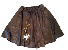 Black Satin Poodle Skirt 1950s Style Costume Cosplay Underwraps Womens M