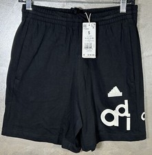 Adidas Black Shorts Q1 GD Graphic Print Logo Mens S NWT Gym Sweat Shorts