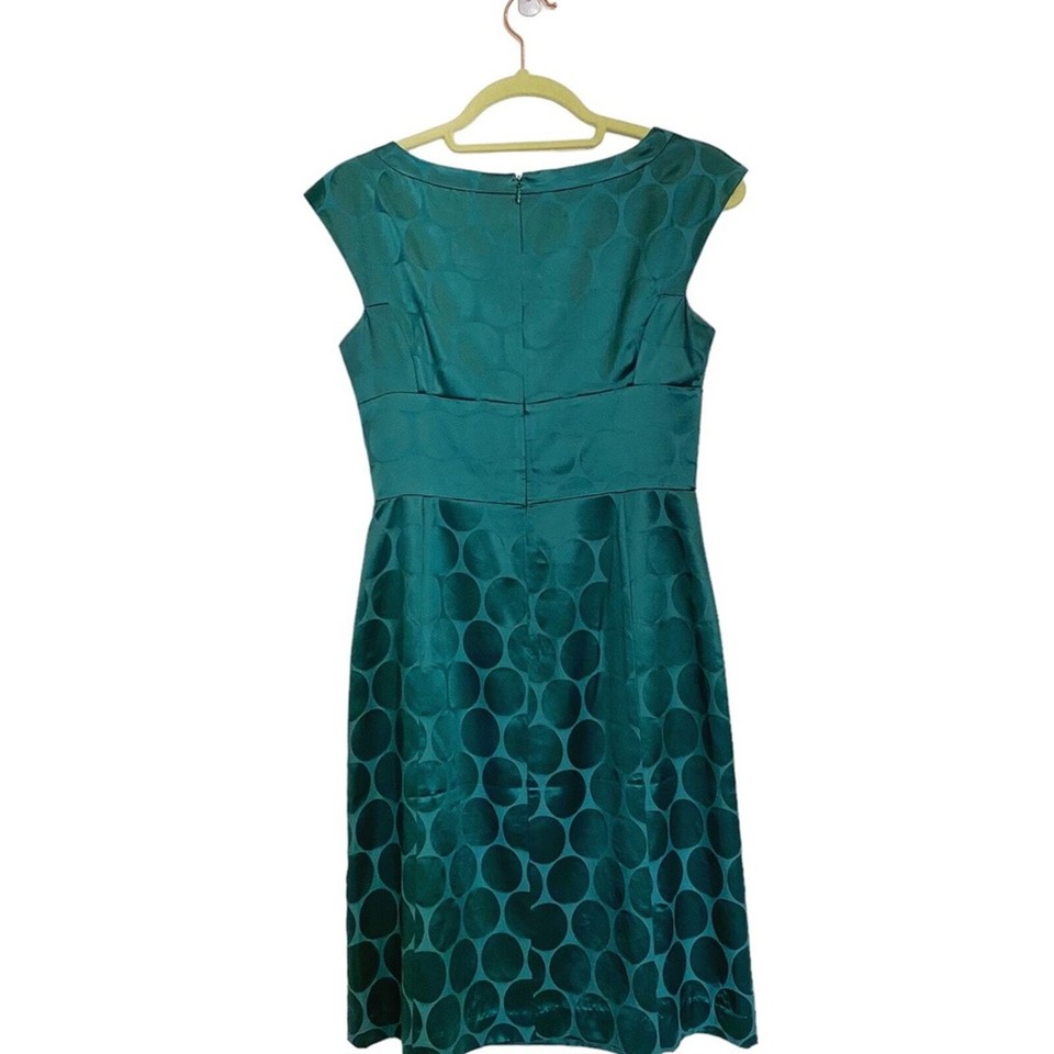 Banana Republic Green Polka Dot Satin Midi Dress Sz 0 eBay